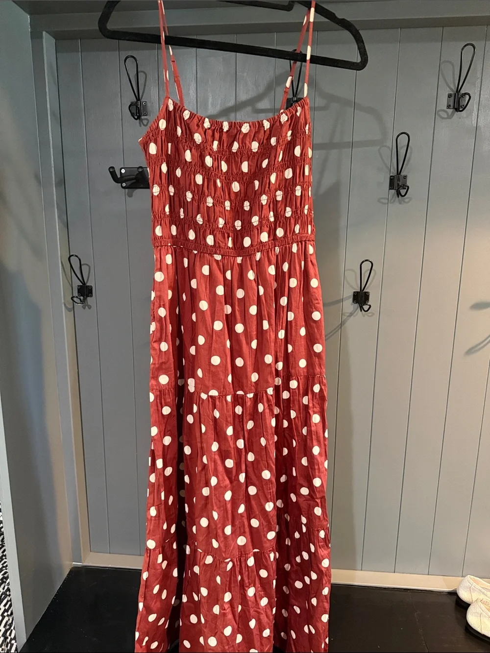 GAP Brown Polka Dot Tiered Maxi Dress - Picture 1 of 5